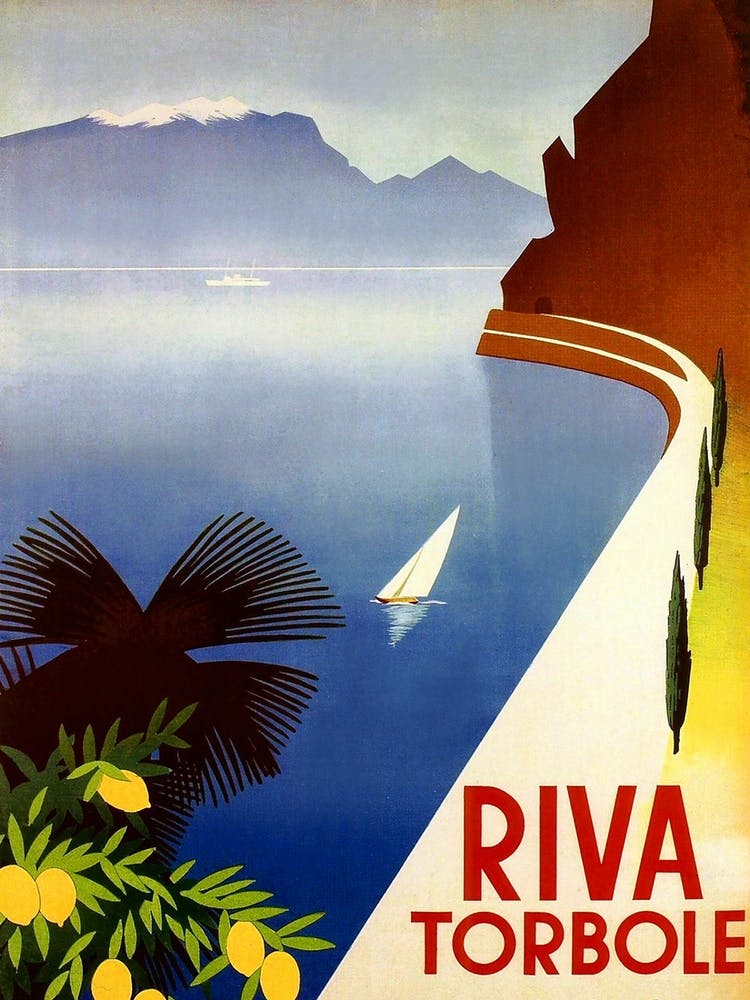 Riva Torbole, Italy, Vintage Travel Poster