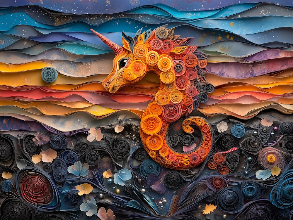 Paper Quilling Sea Horse