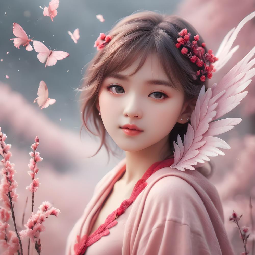 Asian Girl With Wings