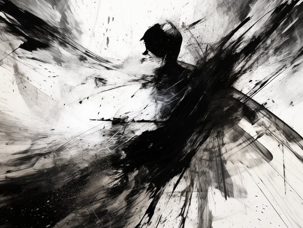 Unseen Forces Abstract Black And White 6