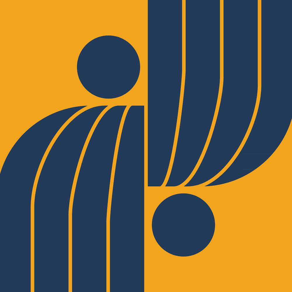 Arch Midcentury Modern Abstract Pattern Vxi In Mustard Yellow Navy Blue 02