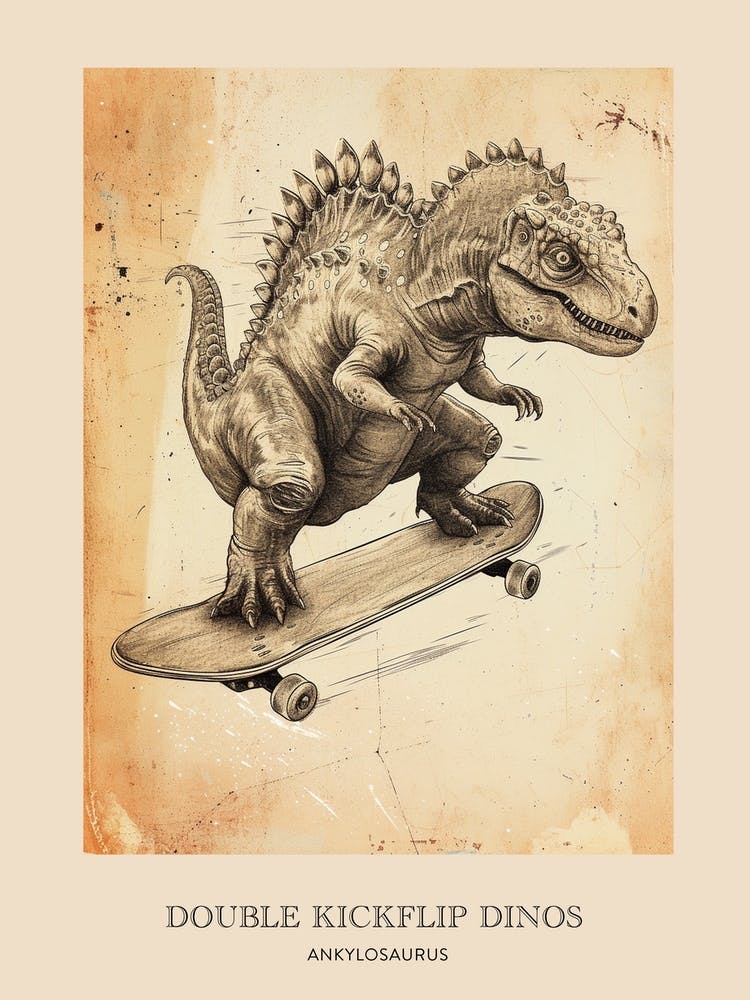 Ankylosaurus Vintage Dinosaur Poster 1