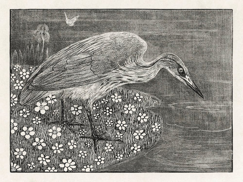 Announcement With Heron For Series Animal Studies (1878–1898),Theo Van Hoytema