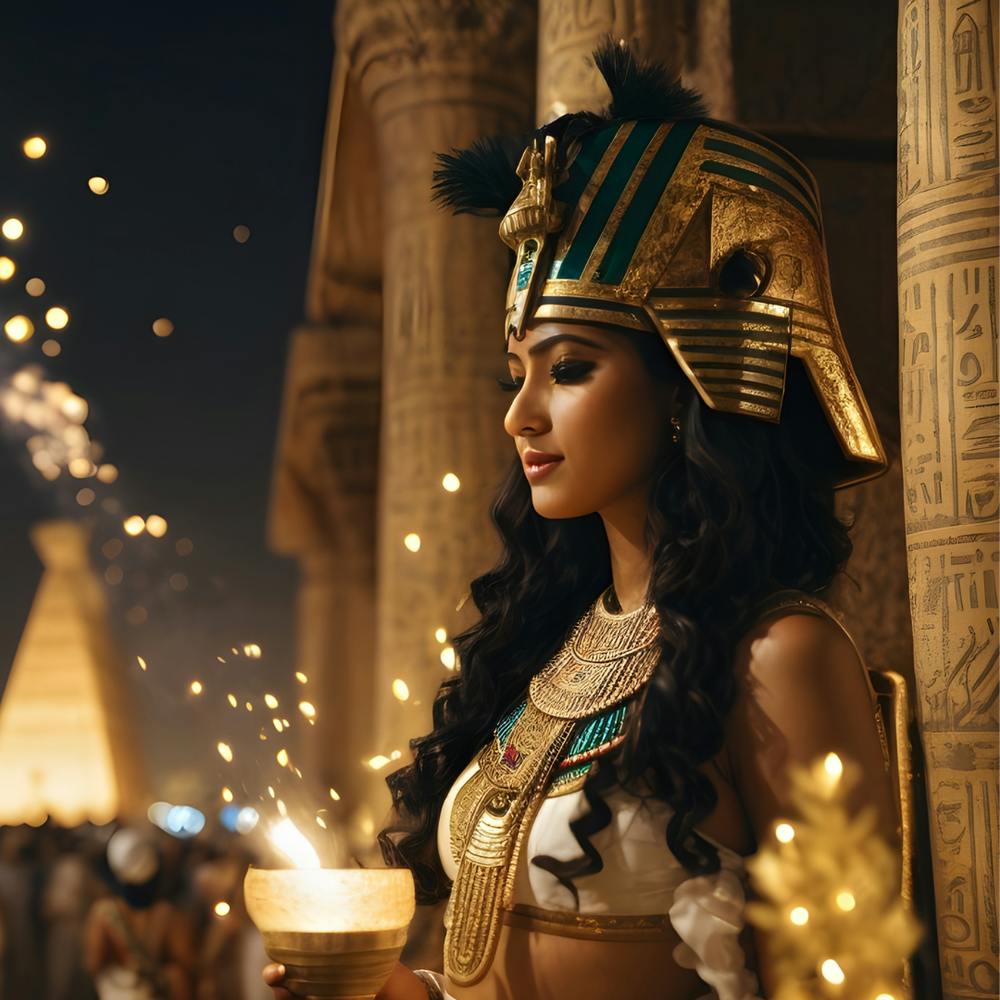 Egyptian Woman With A Candle ( pharaoh and ancient Egyptian )