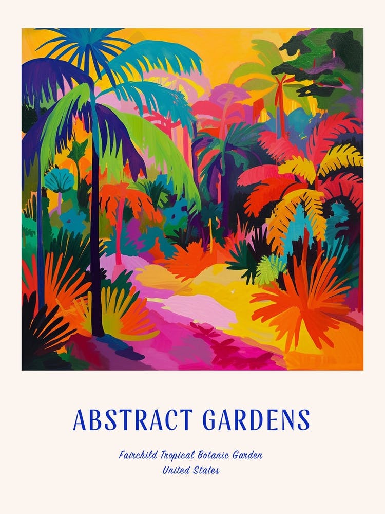 Farbenfrohe Gärten Fairchild Tropical Botanic Garden Usa 4 Blaues Poster