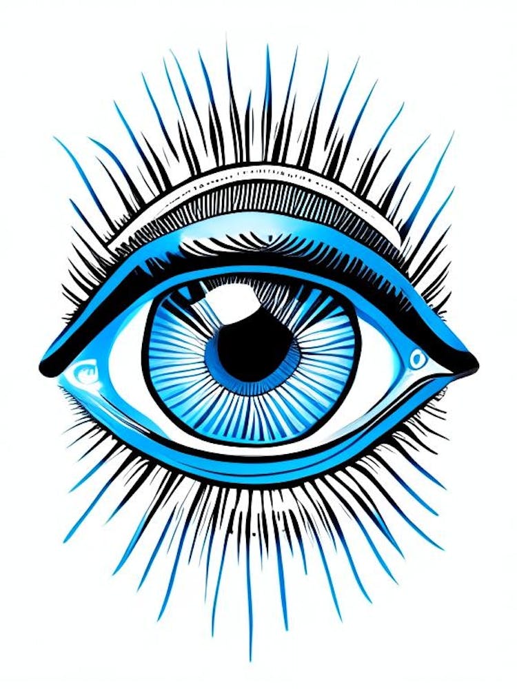 Surreal Eye, Symbol, Third Eye Blue & White 1