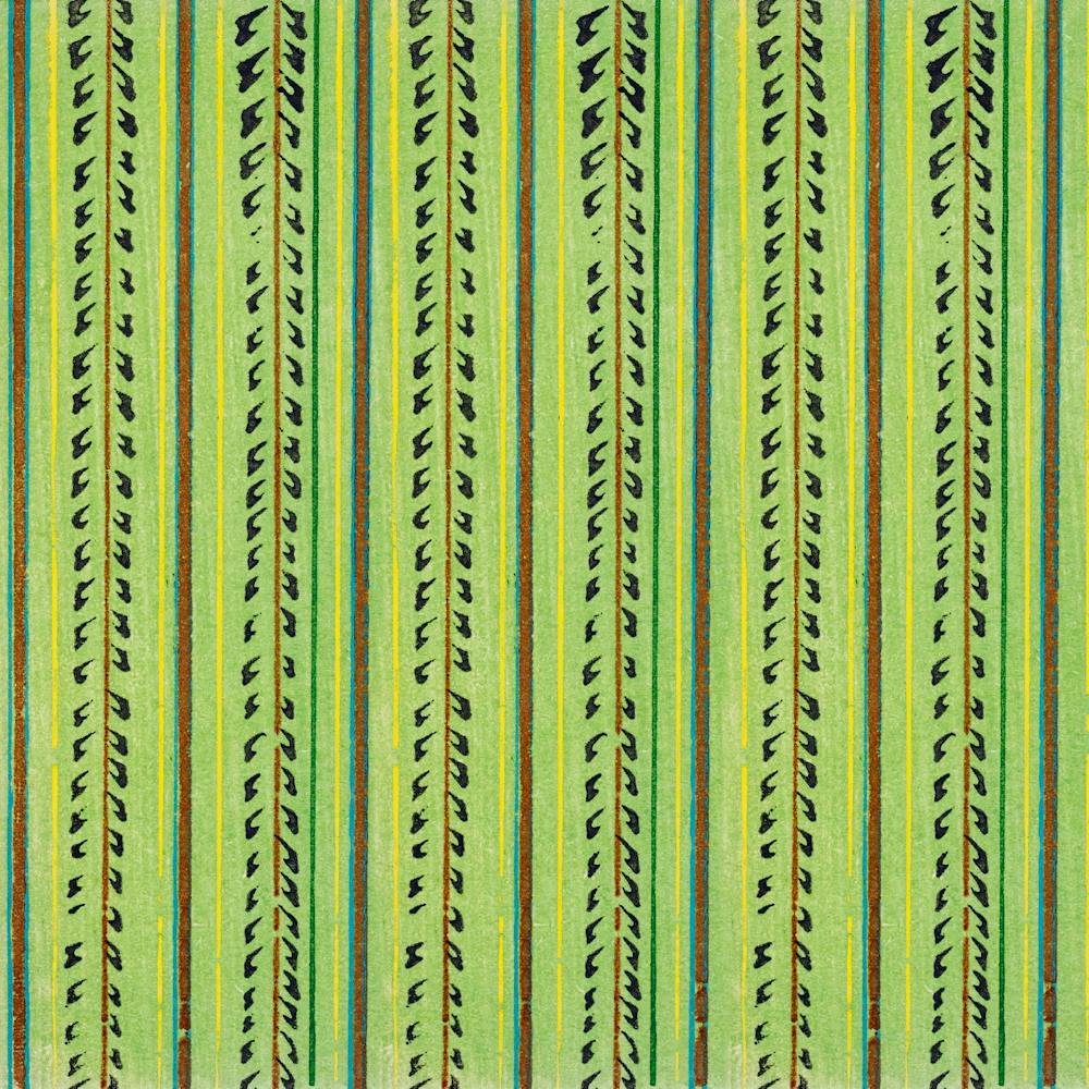 Vintage Ukiyo-e Woodblock Print Of Japanese Textile, Shima Shima, Furuya Korin (115)