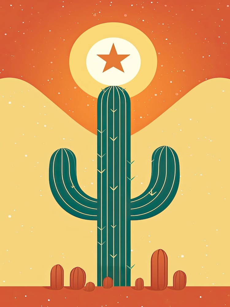 Cactus In The Desert Illustration 1