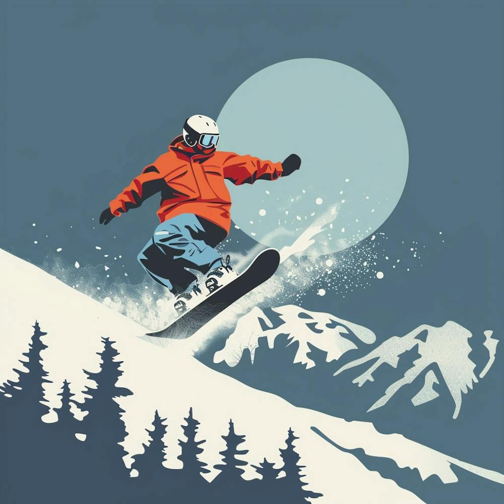 Snowboarder In The Snow