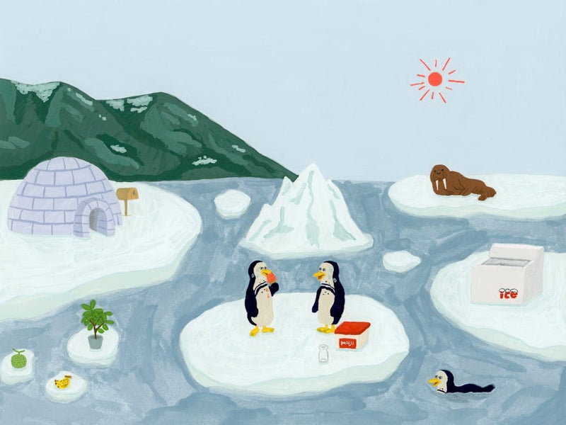 penguins on drift ice