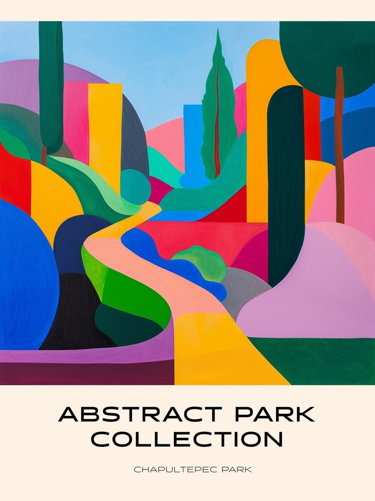 Abstract Park Collection Poster Chapultepec Park Mexico City 2