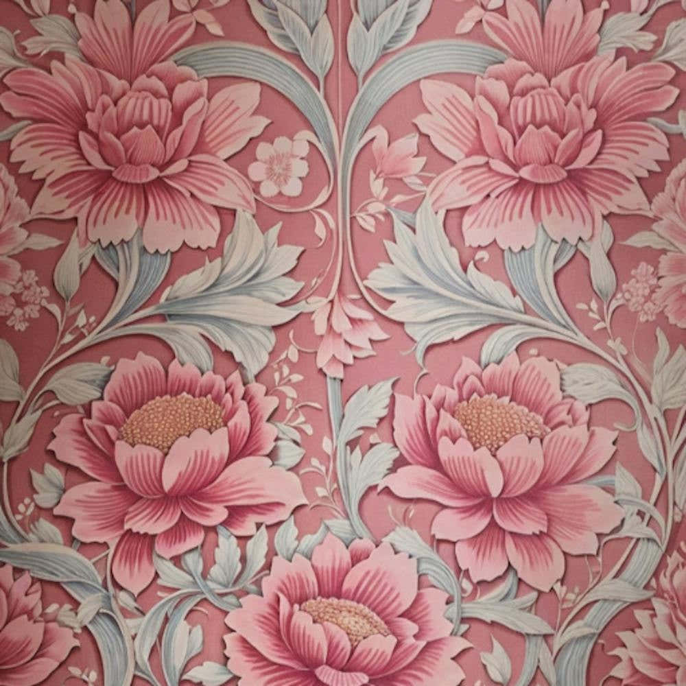 Vintage pink flowers wallpaper