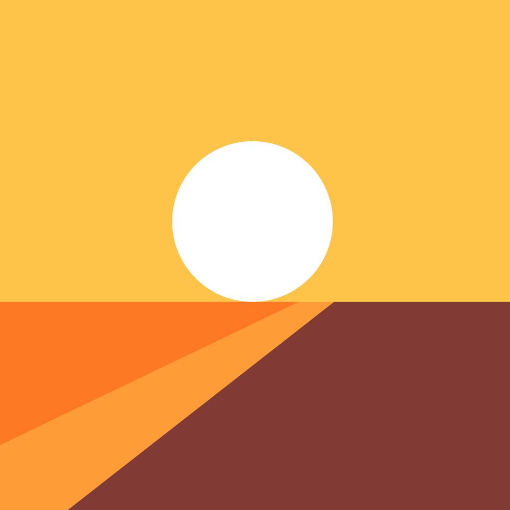 Geometric Shapes Sunrise Sunset Abstract 3 In Retro Vibes 02