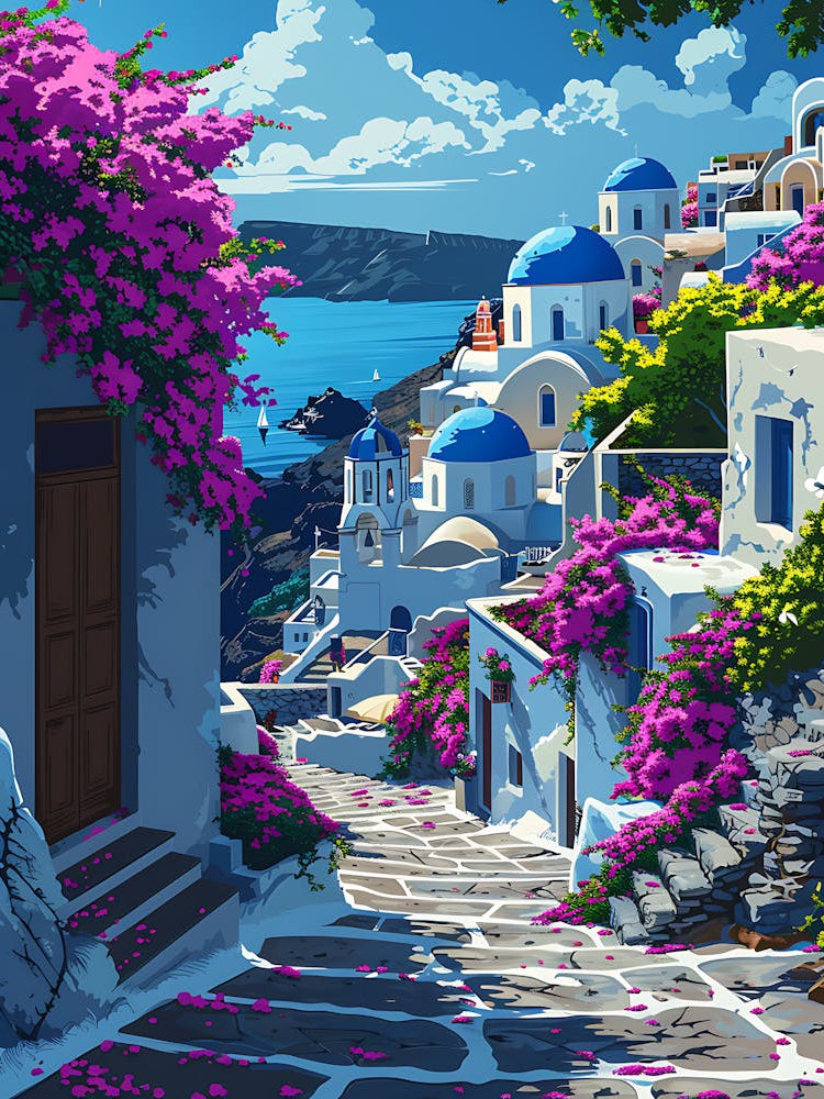 Beautiful Santorini Greece Wall Art 2
