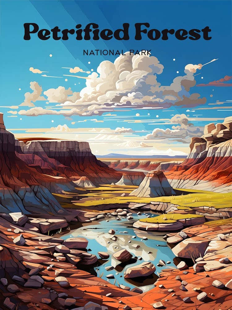 Petrified Forest National Park Arizona Triassic Fossils Travel Art