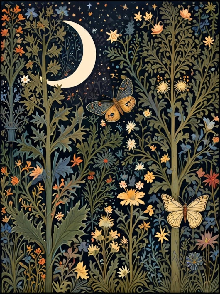 William Morris Moon And Butterflies 3