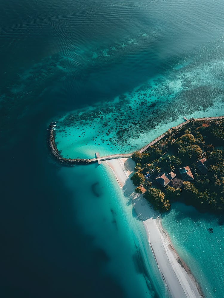Aerial View Of A Tropical Island 1