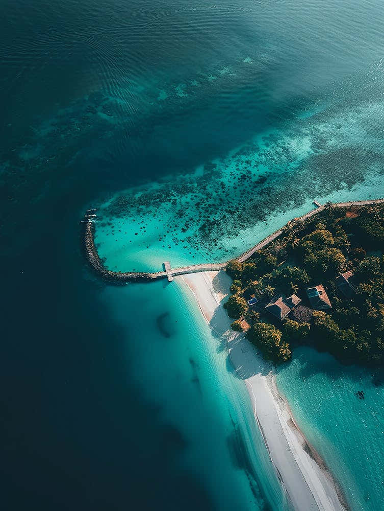Aerial View Of A Tropical Island 1