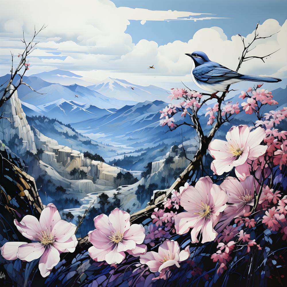Bluebird In Blossom
