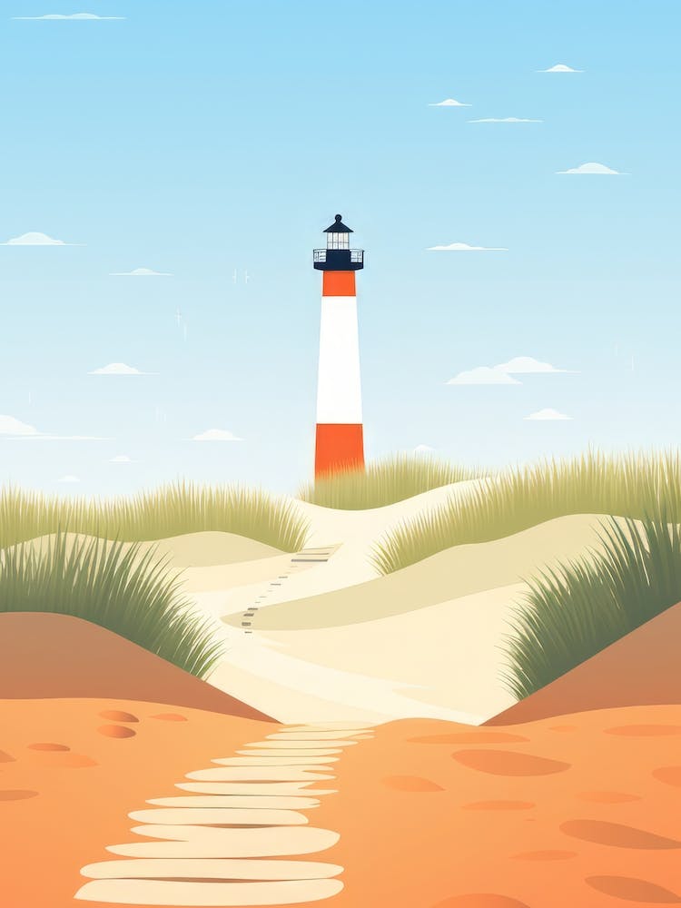 Baltic Sea And North Sea, Minimalist Ocean and Beach Retro Landscape Travel Poster Set #1