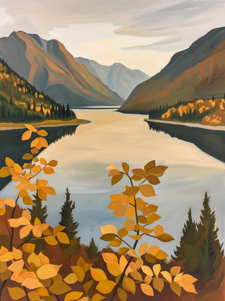 Autumn Leaves On A Lake