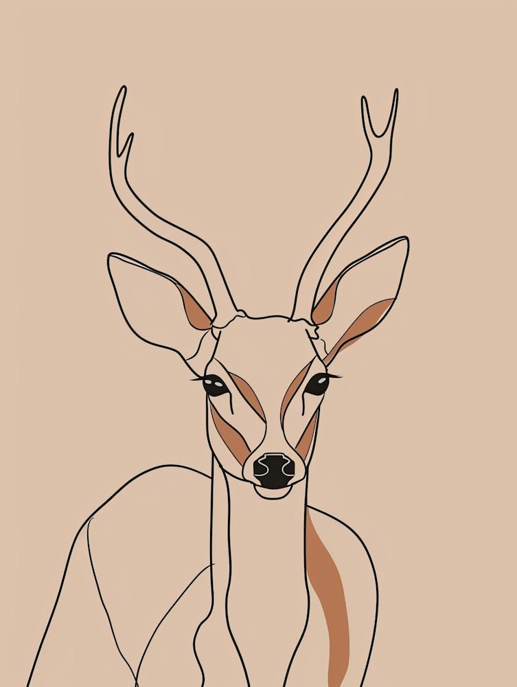 Antelope - Boho, Line Art 2
