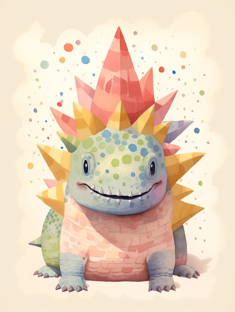 Colourful Dinosaur Stegosaurus 3