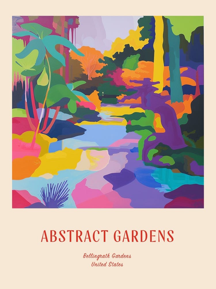 Jardins colorés Bellingrath Gardens Usa 4 Affiche Rouge