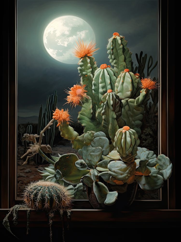 Moon Cactus On A Window  1
