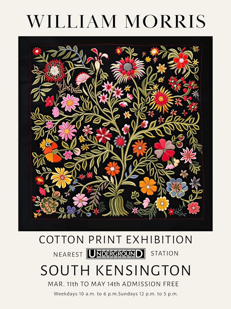 William Morris Flowers Scarf Botanical