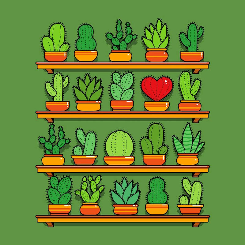 Love Yourself Cactus Heart Square