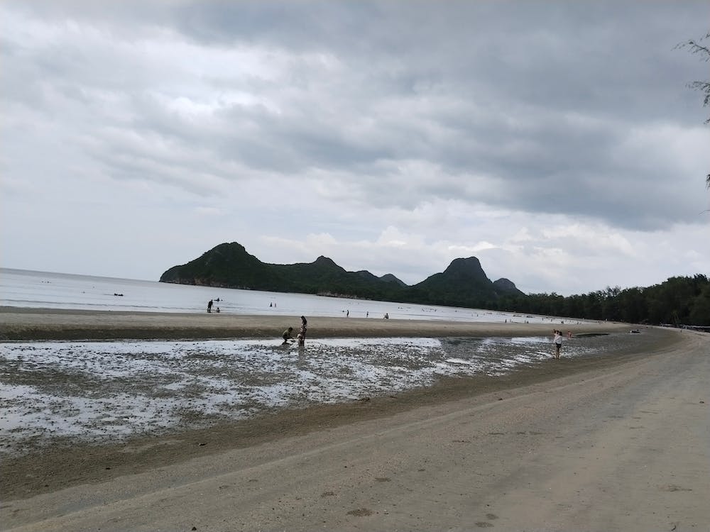 a gloomy beach before storm