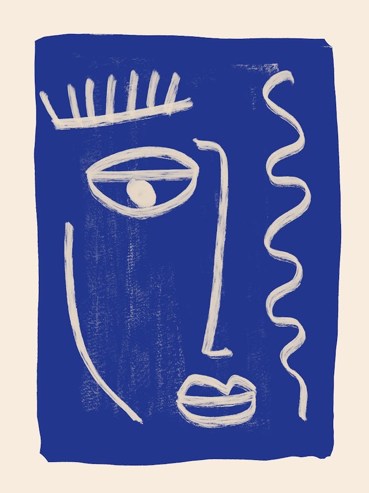 Abstract Face 23 Cobalt Blue