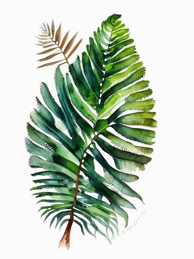 Fougère Arborescente Australienne à l'Aquarelle