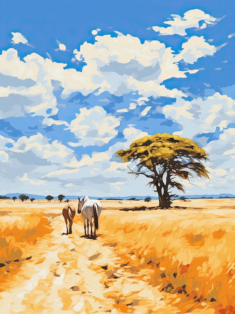 Horses Painting In Maasai Mara, Kenya 3