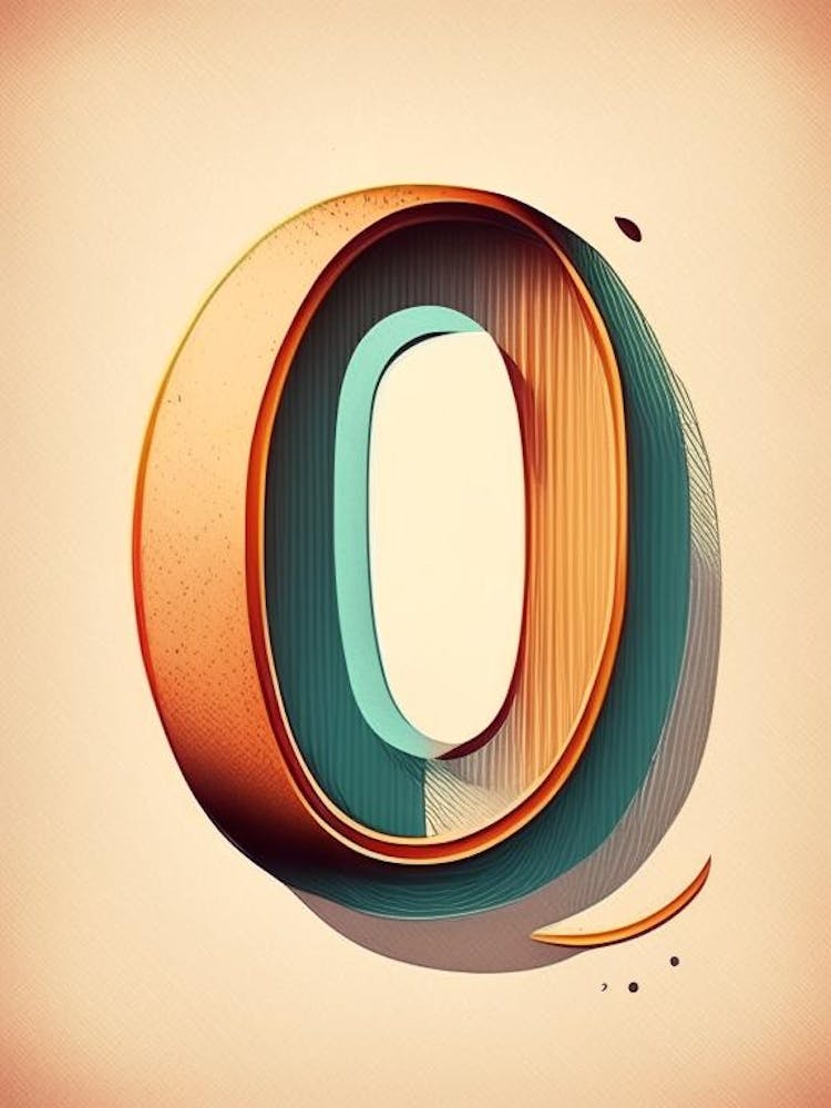 O, Letter, Alphabet Retro Drawing 2