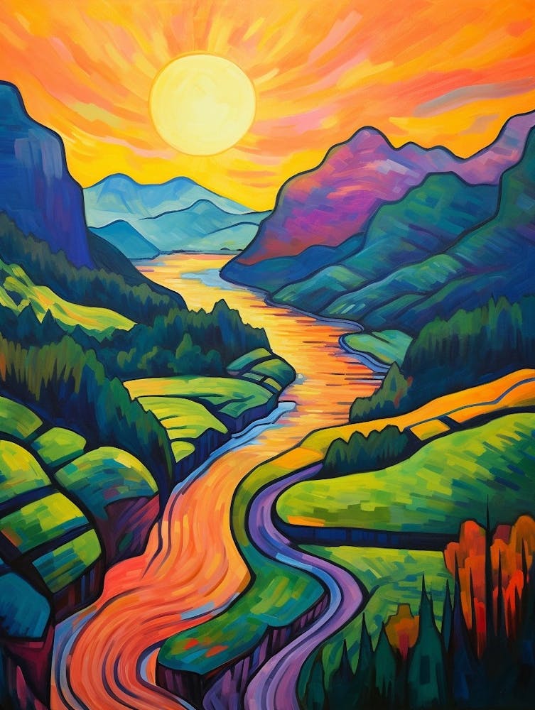 Columbia River Washington Retro Pop Art 2