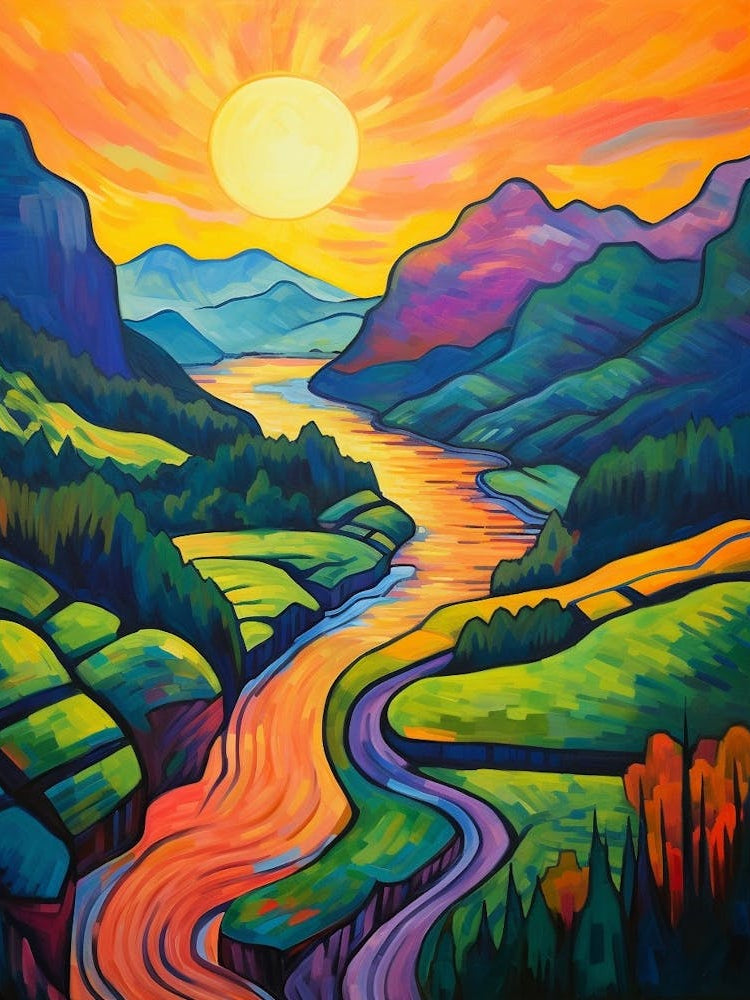 Columbia River Washington Retro Pop Art 2