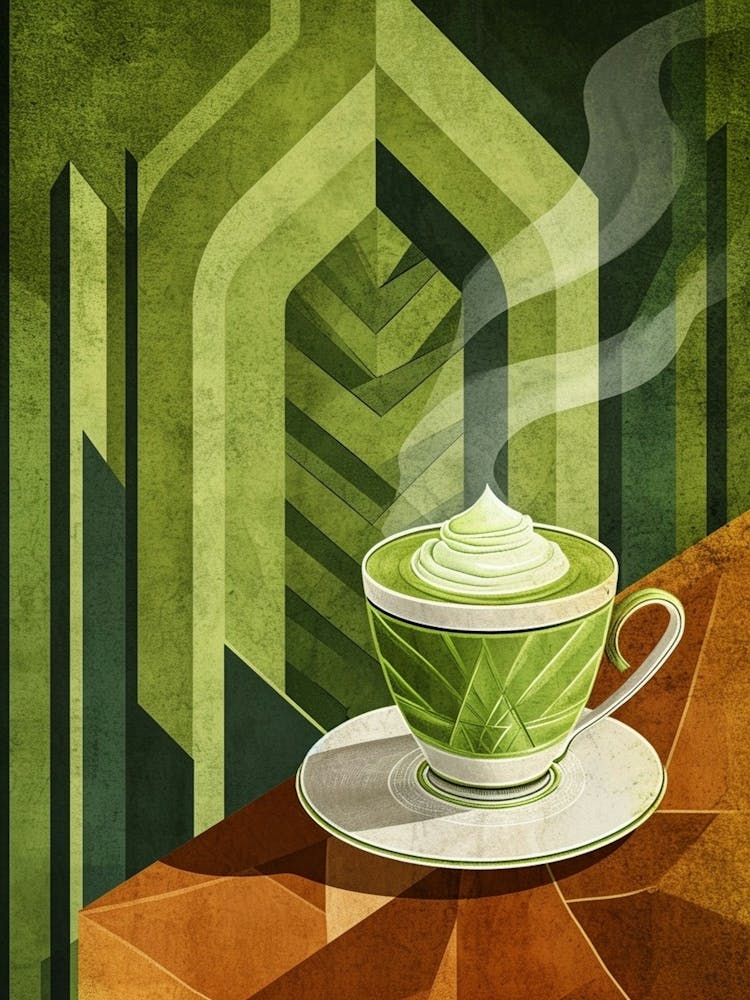 Art Deco Matcha Latte 2