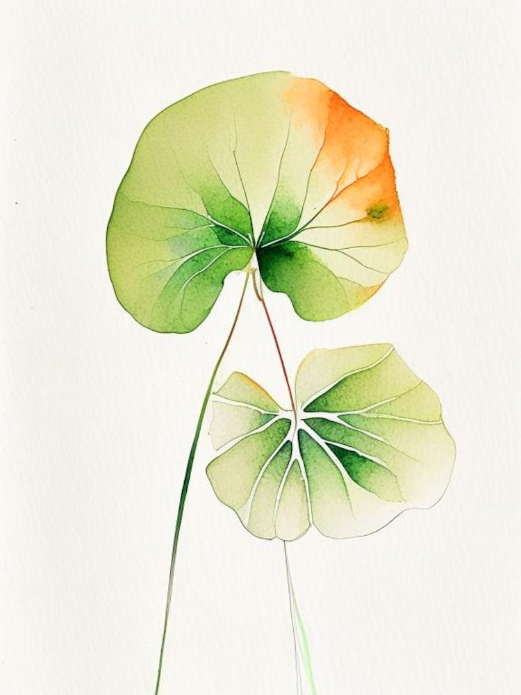 Nasturtium Leaf Minimalist Watercolour 2