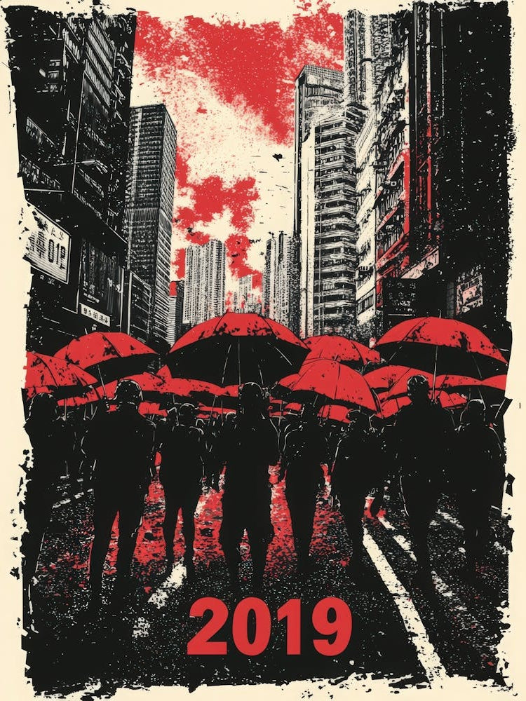Aihrgdesign A Bold Activist Poster Symbolizing The Hong Kong 5