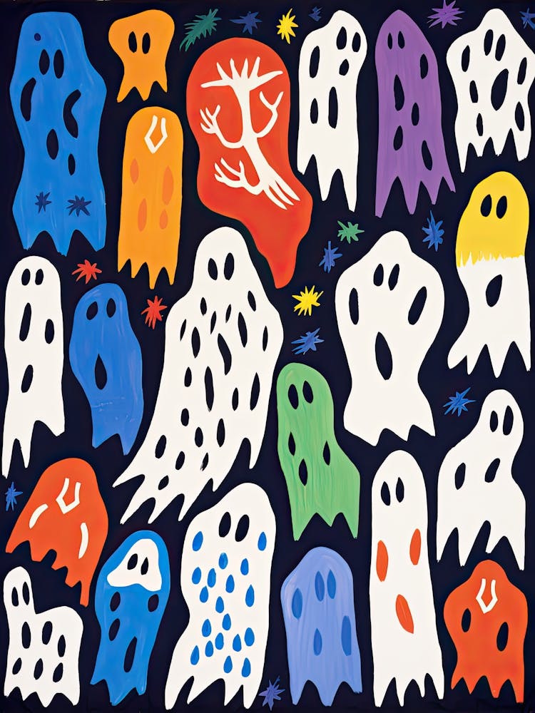 Cut Out Ghosts, Matisse Style, Halloween Spooky