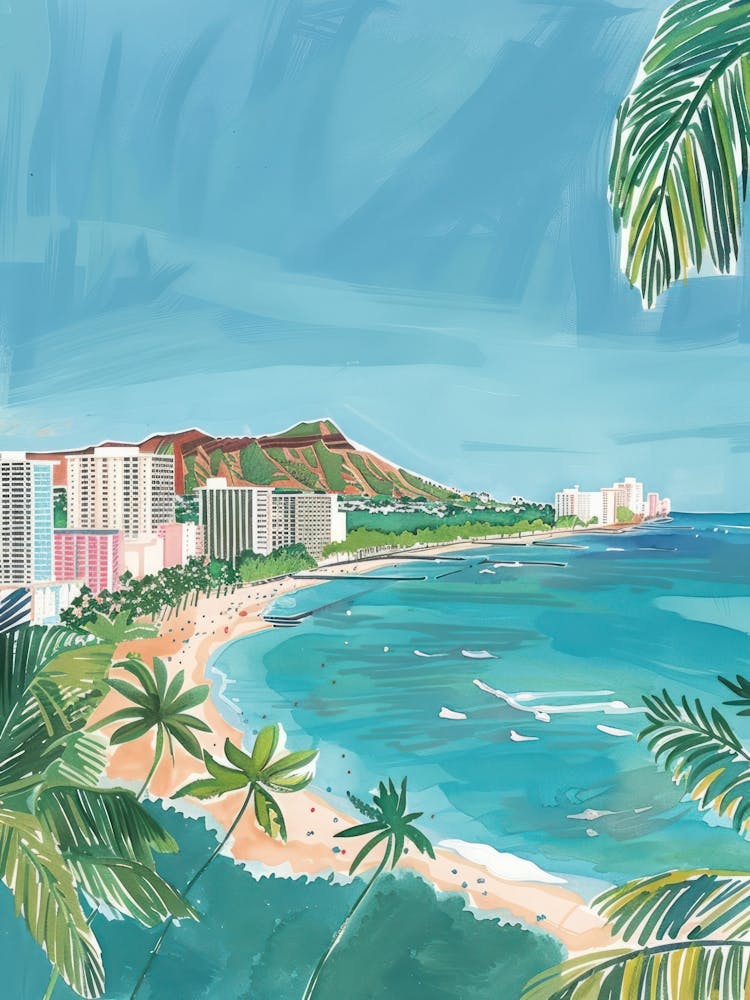 Travel Poster Happy Places Honolulu 3