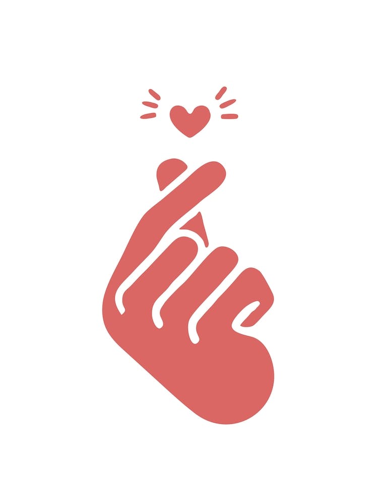 Lover Heart Fingers Cute Korean Pop Gesture