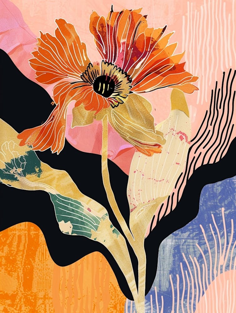 Colourful Flower Illustration Calendula 2