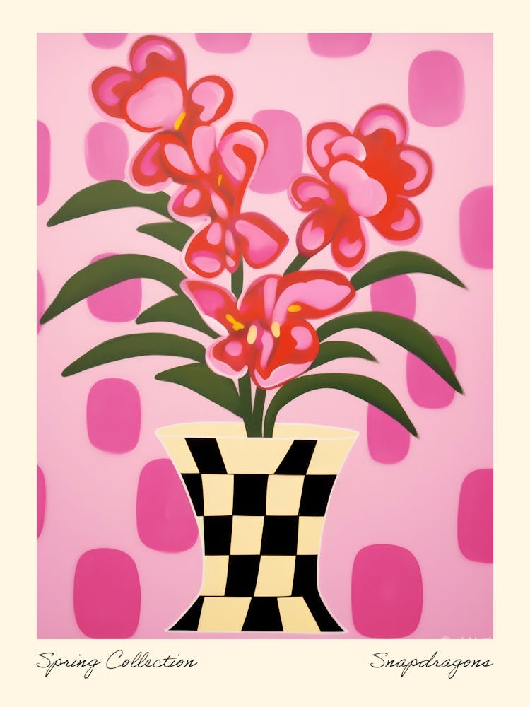 Spring Collection Snapdragons Flower Vase 1