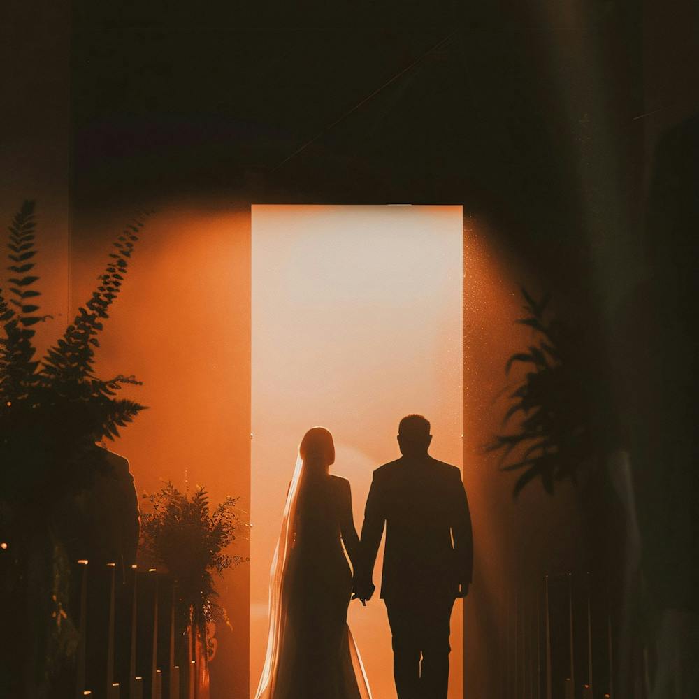 Bride And Groom Walking Down The Aisle 3