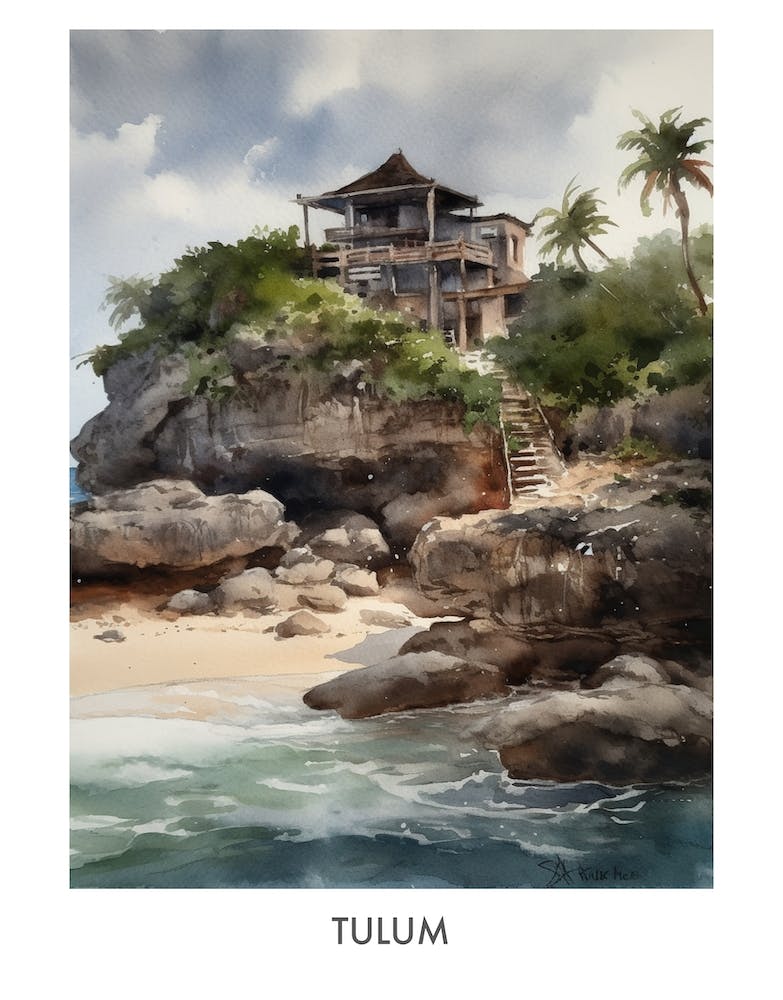 Tulum Watercolor 1travel Poster