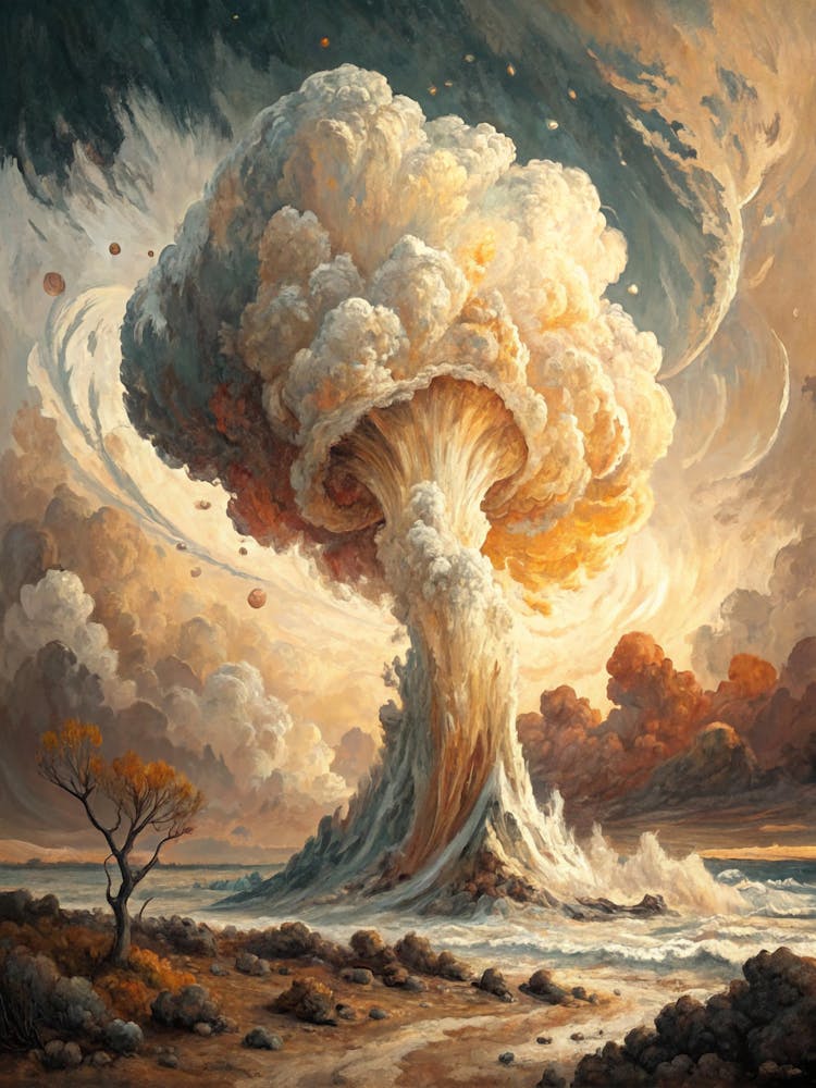 Tinywow Oil Painting Style Abstract Explosion In Cream Be 80969652