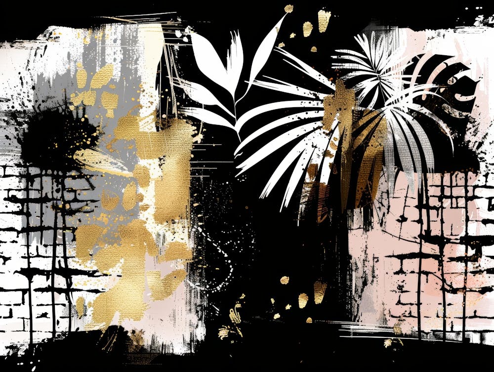 Gold And Black Abstract Painting 58